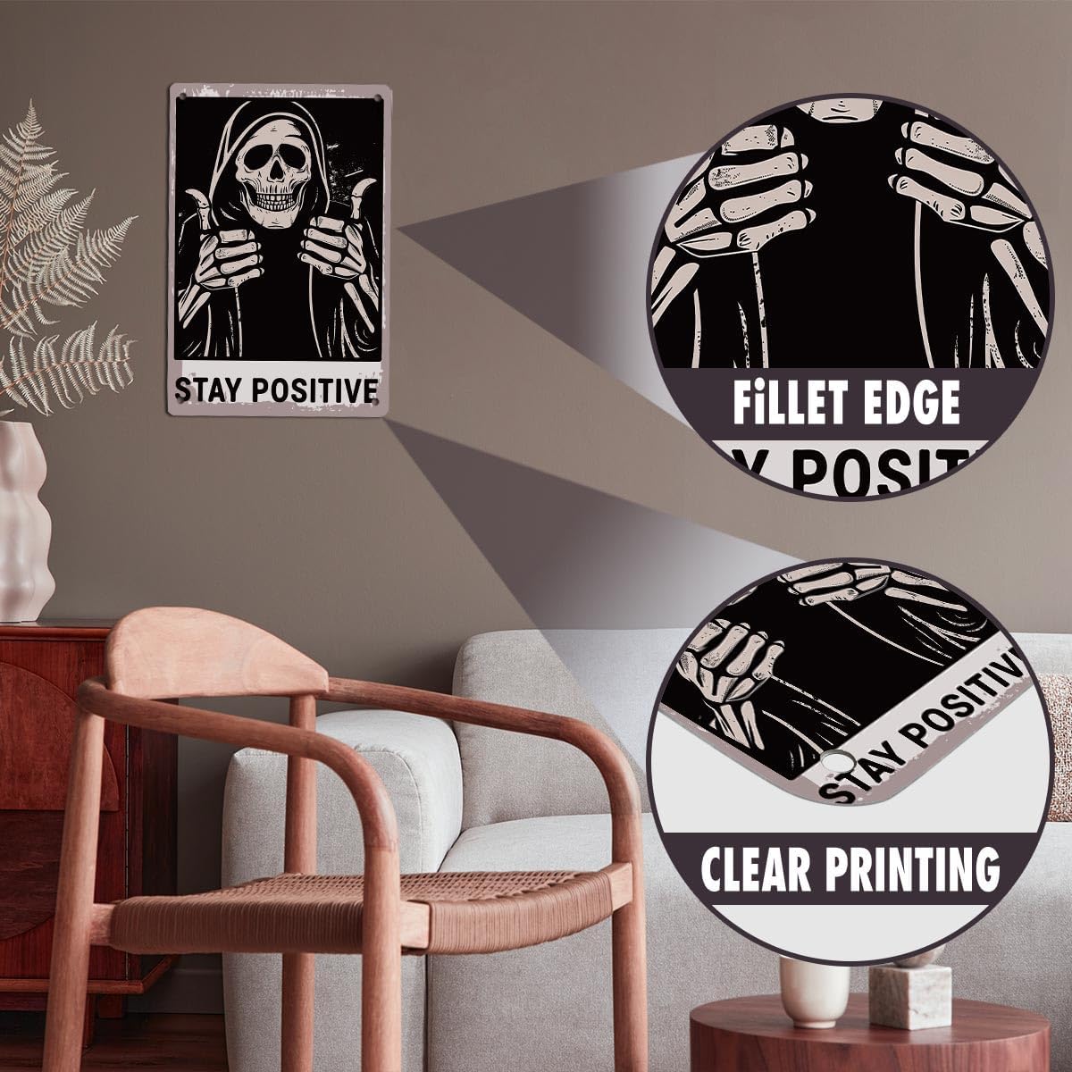 Halloween Skull Aluminium Plate Home Decor Sign