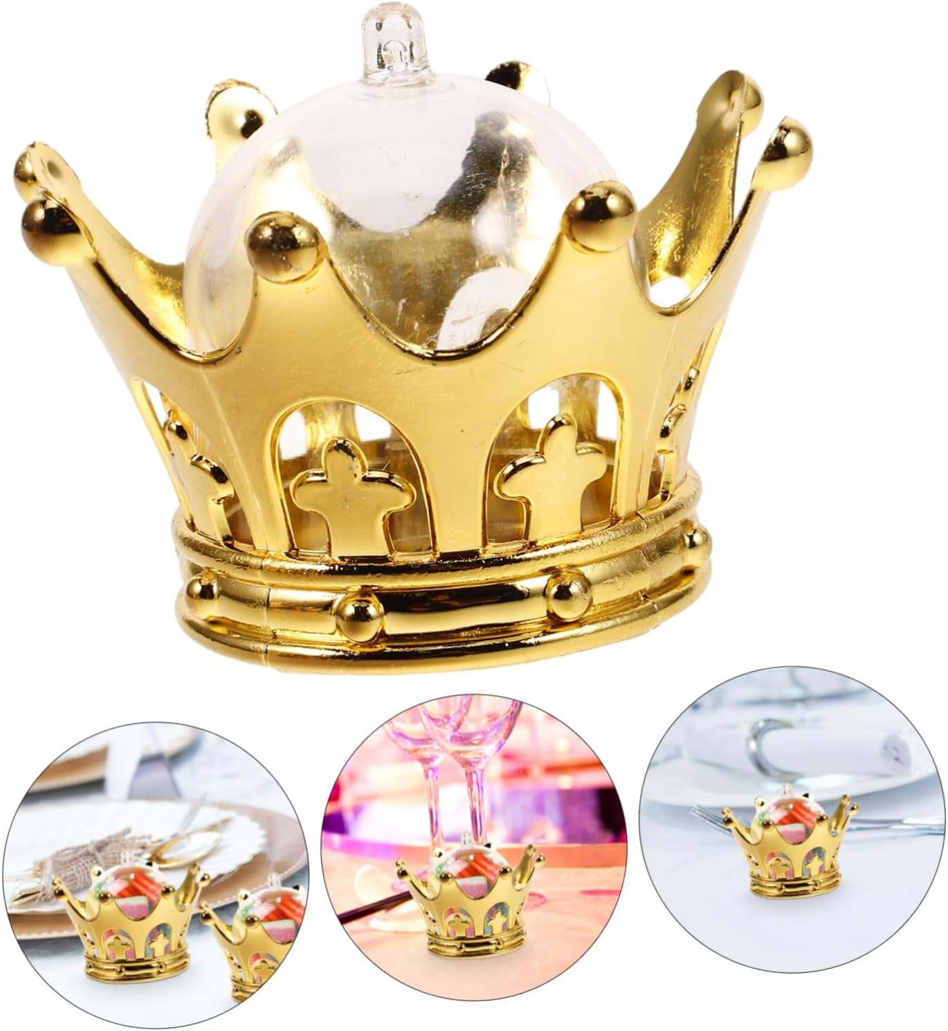 MAGICLULU 12pcs Luxury Crown Candy Boxes for Birthday and Wedding Favors