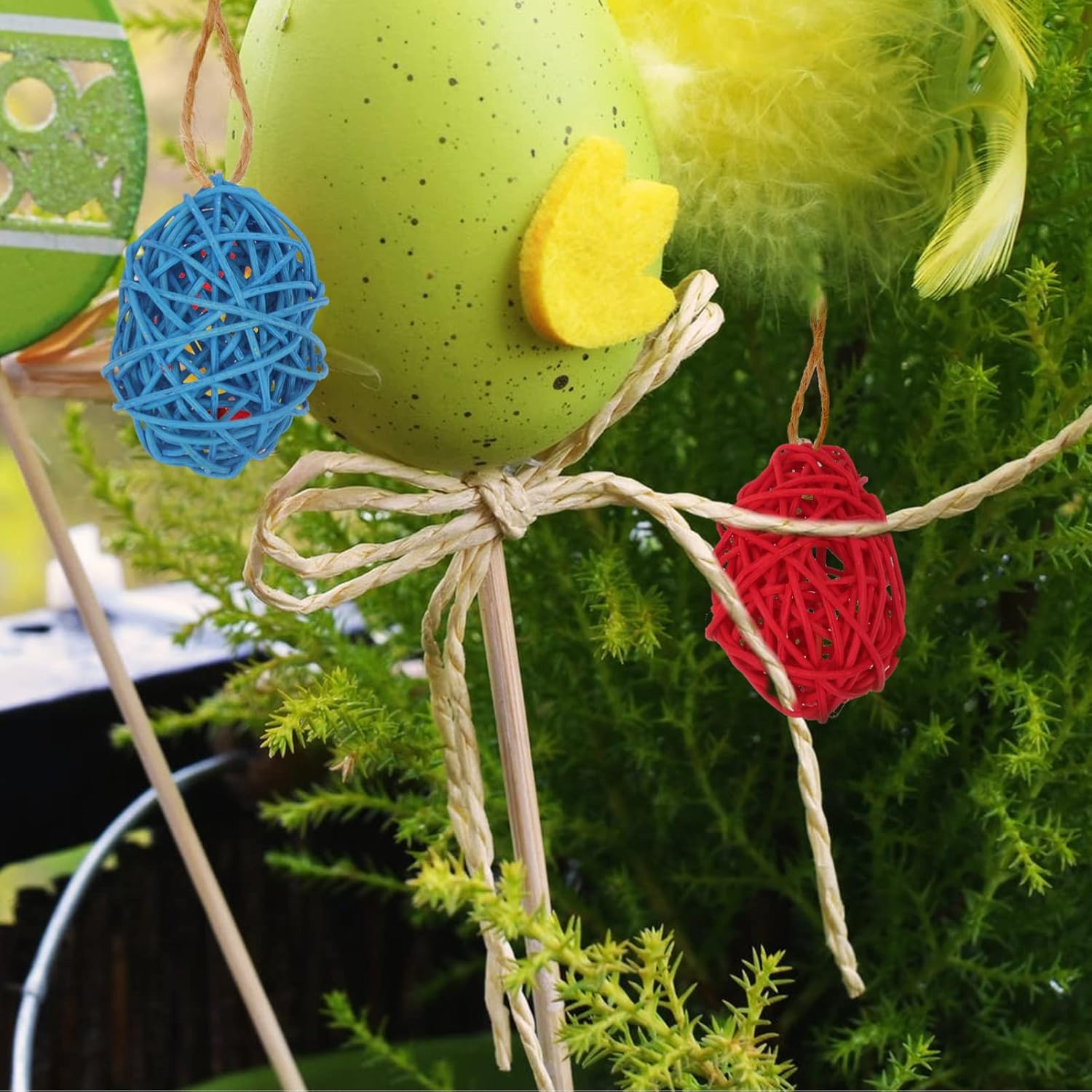 IMIKEYA 8pcs Wicker Rattan Ball Decorative Orbs