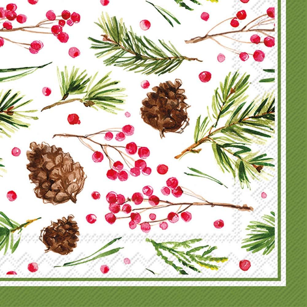 Ihr Ideal Home Cocktail Napkins 5x5 Pinecone Pattern 20 Count