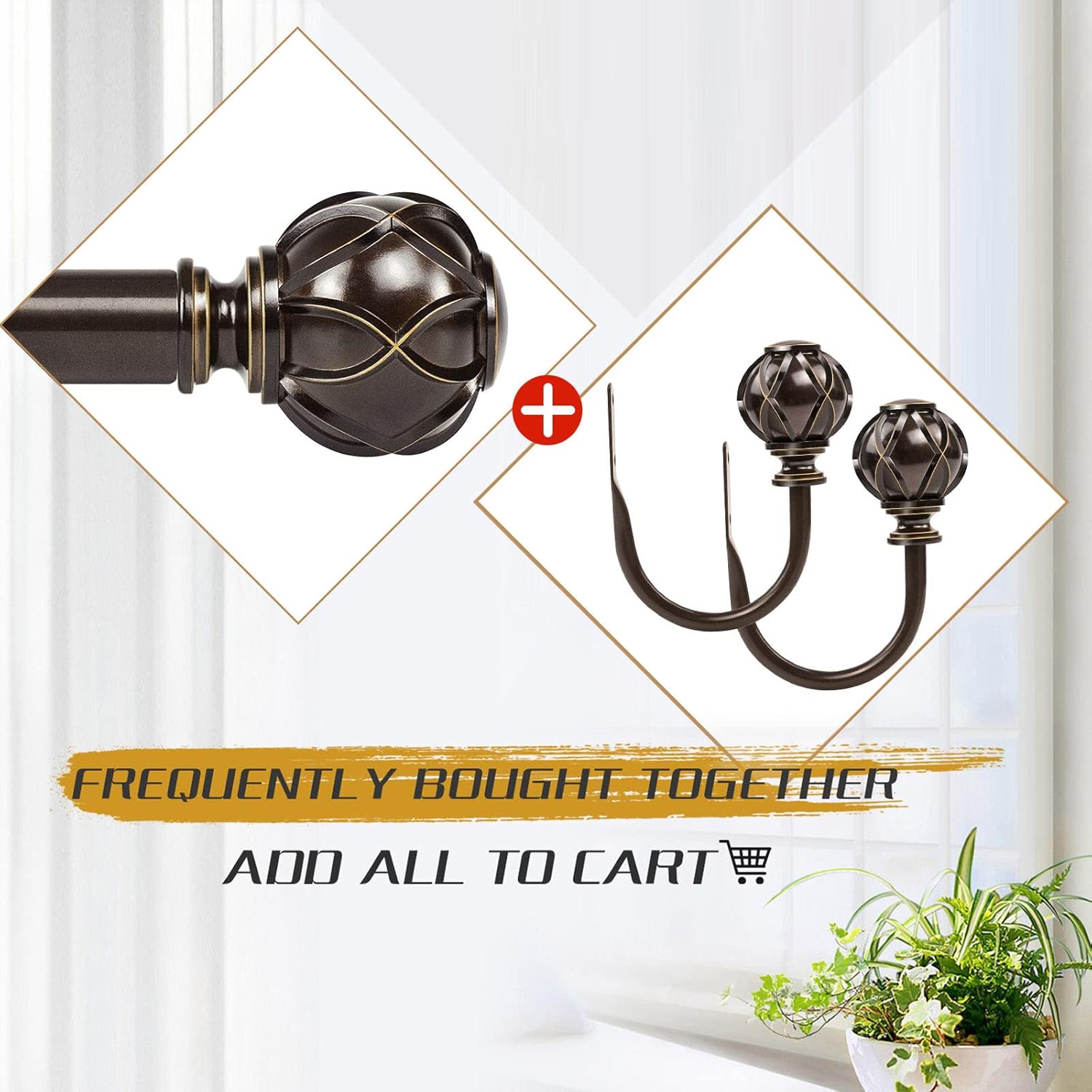 KAMANINA Decorative Curtain Holdbacks Antique Bronze 1 Pair 2 Pack