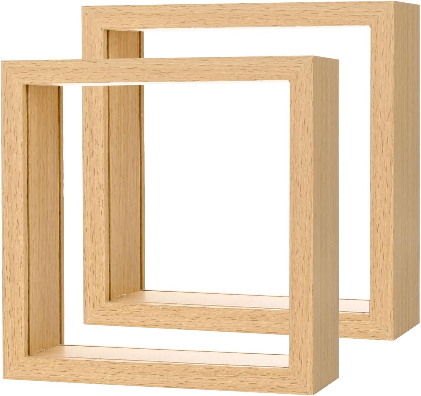 2-Pack Dried Flower Frame 6x6 Inch Double Acrylic Wood Display Frame