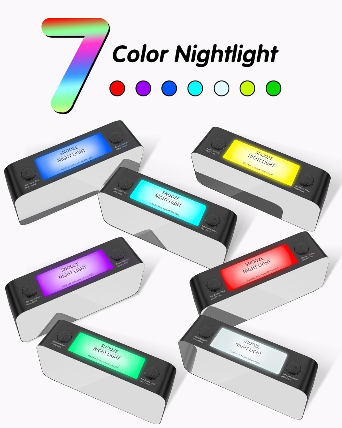 Extra Loud RGB Alarm Clock for Heavy Sleepers
