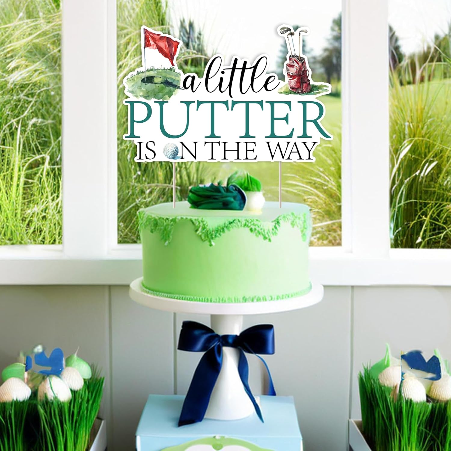 Golf Theme Baby Shower Cake Topper With Putter