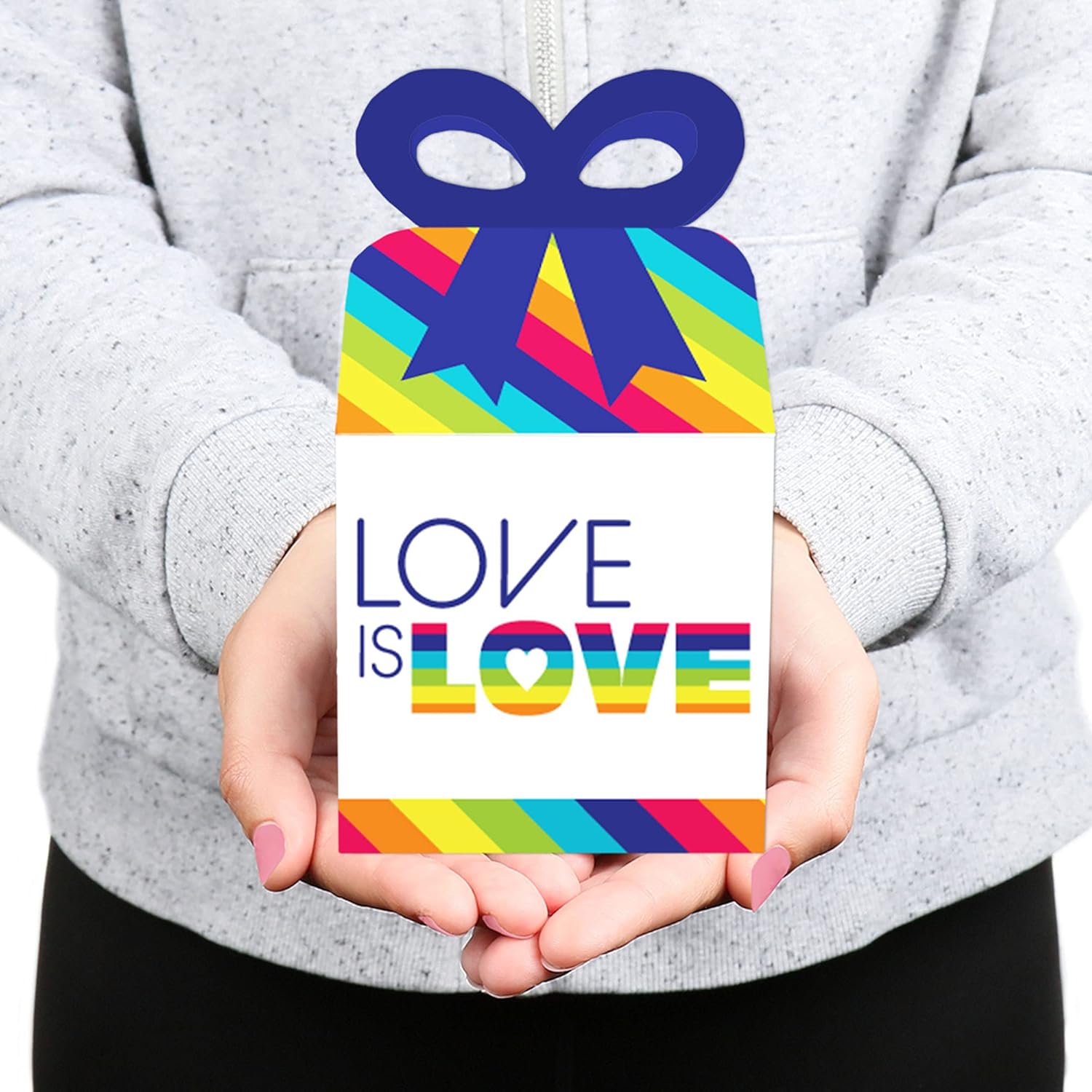Big Dot of Happiness Love is Love Bow Boxes Set of 12