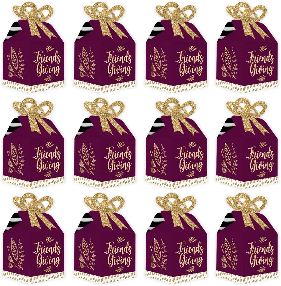 Big Dot of Happiness Friendsgiving Favor Boxes Set of 12