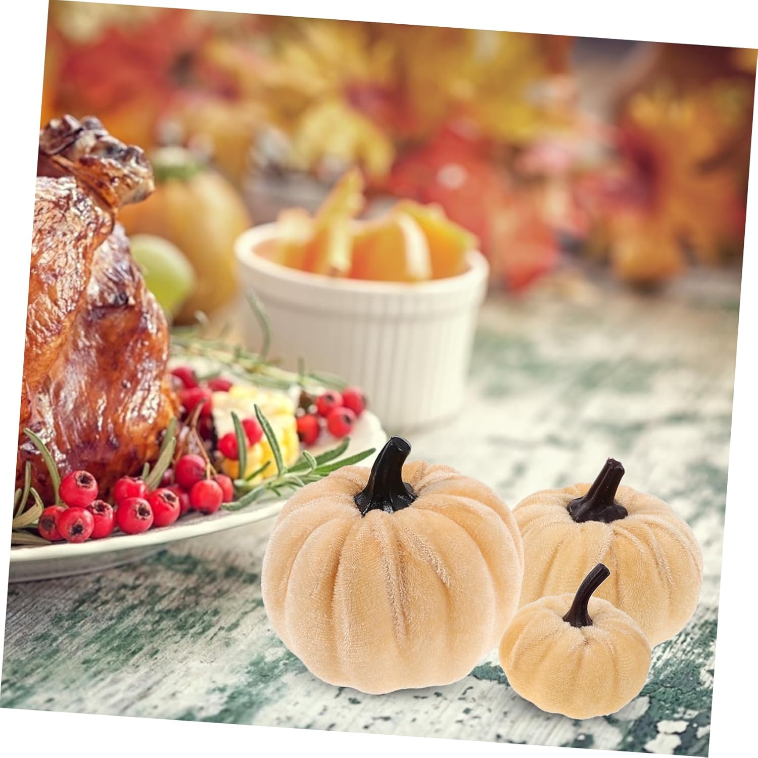 GLEAVI 6Pcs Artificial Pumpkins for Halloween Decorations