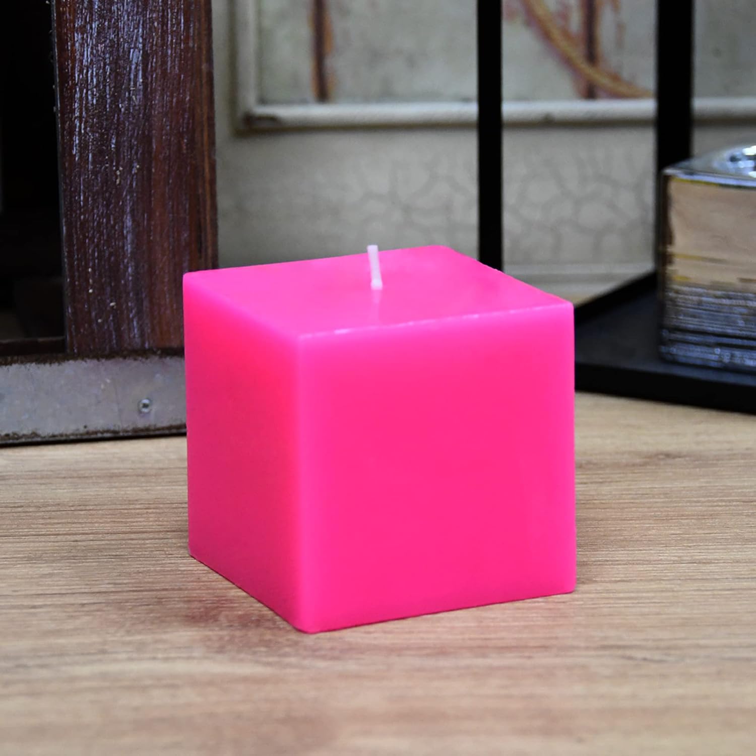 3 Inch HotPink Square Pillar Candles