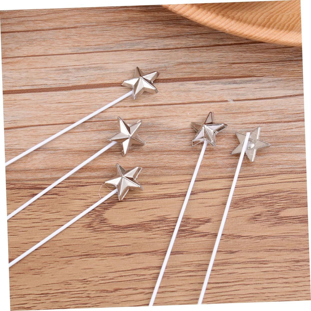 MAGICLULU 50 Pcs Five Pointed Star Cake Inserts Silver Toppers