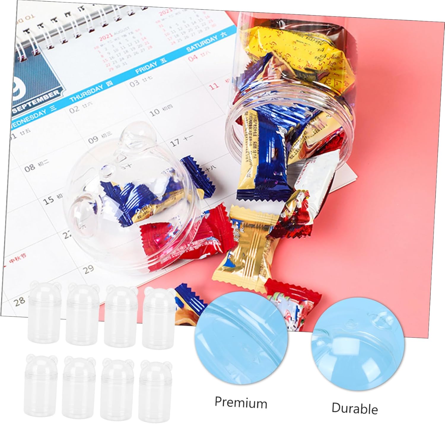 8pcs Transparent Candy Storage Bottles for Parties and Weddings