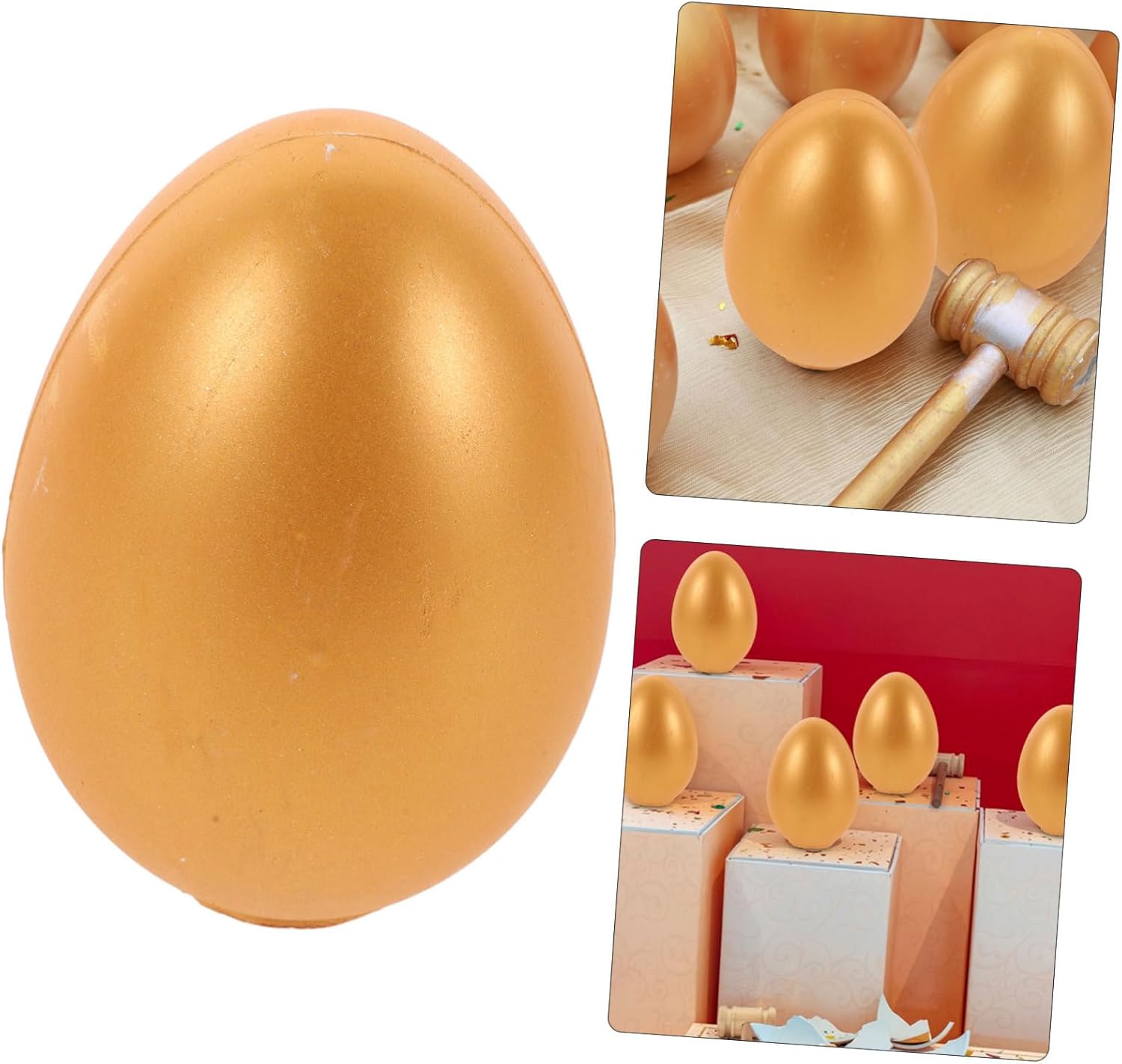 6pcs Golden Empty Eggs for Easter and Parties
