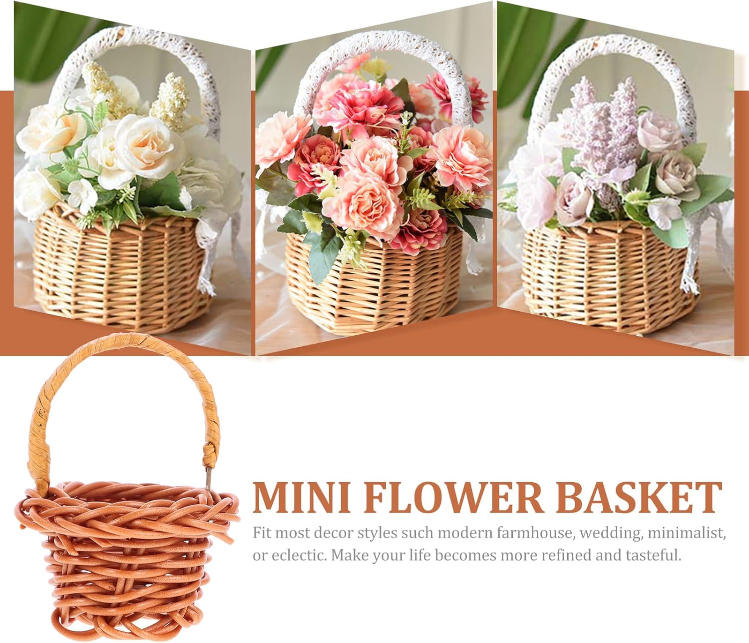 10Pcs Mini Woven Baskets with Handles for Party Favors