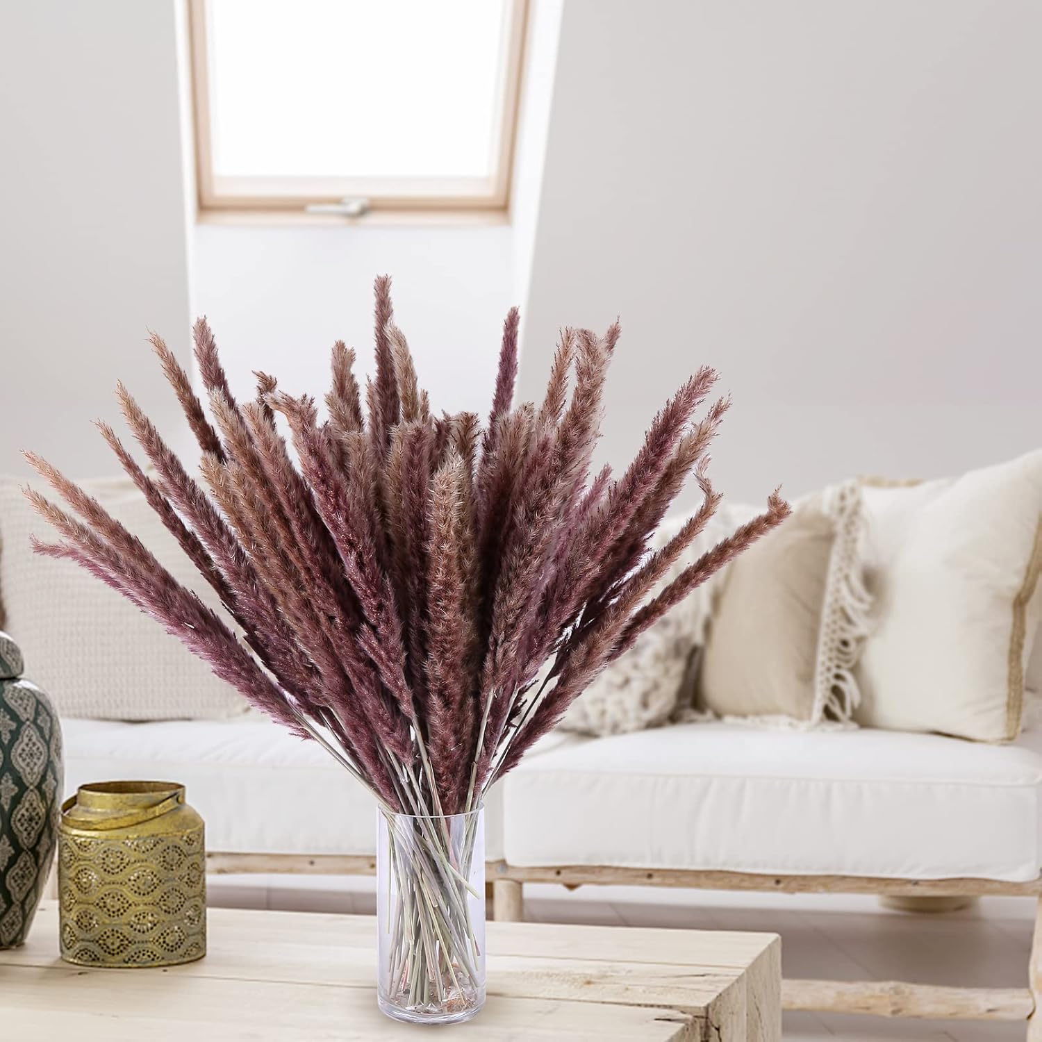 Eforcase 75PCS Dried Pampas Grass Boho Decor