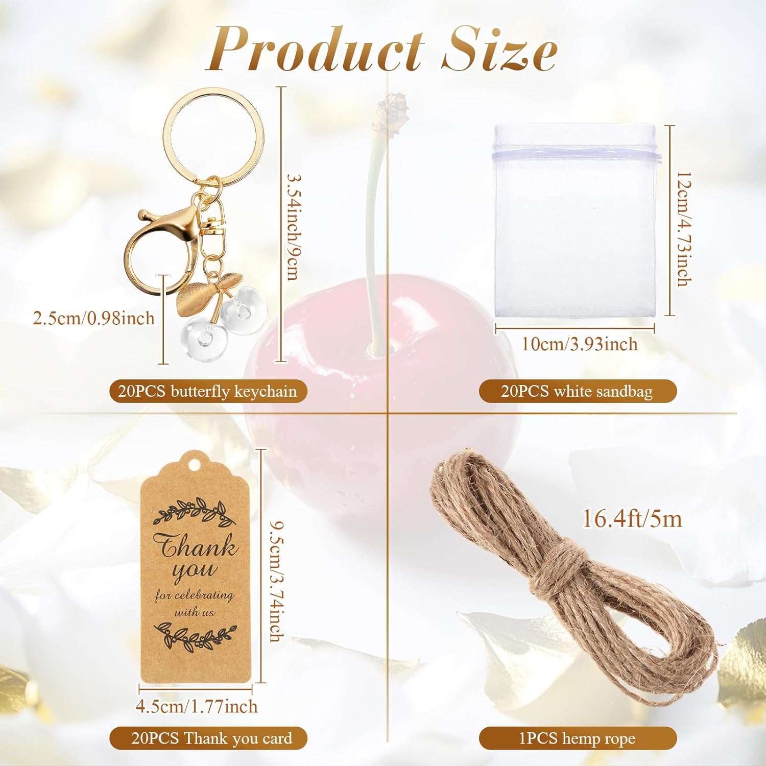 20 Piece Cherry Keychain Gift Set for Events