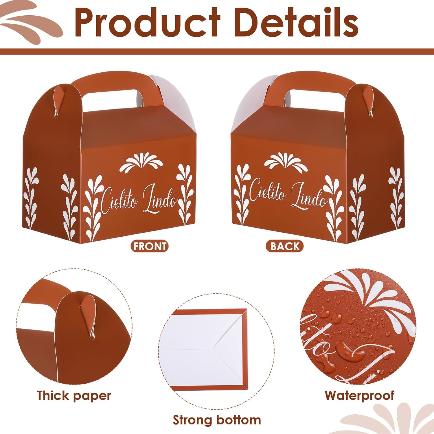 Honoson 24 Pcs Mexican Party Favor Boxes with Traditional Designs