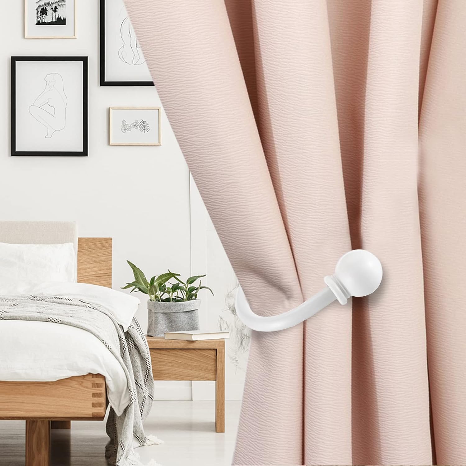 Sumnacon Set of 2 Decorative Curtain Holdbacks White
