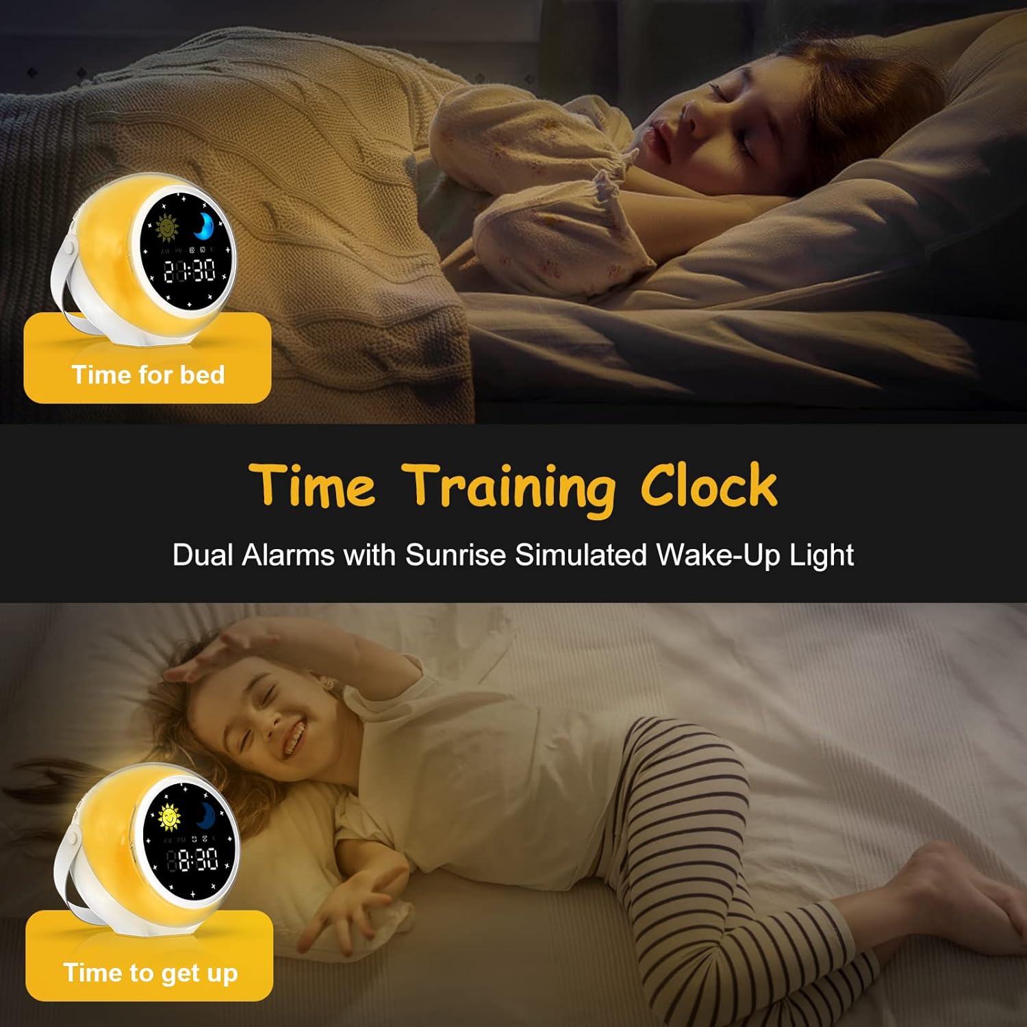 Kids Alarm Clock with Wake Up Light and Music Player