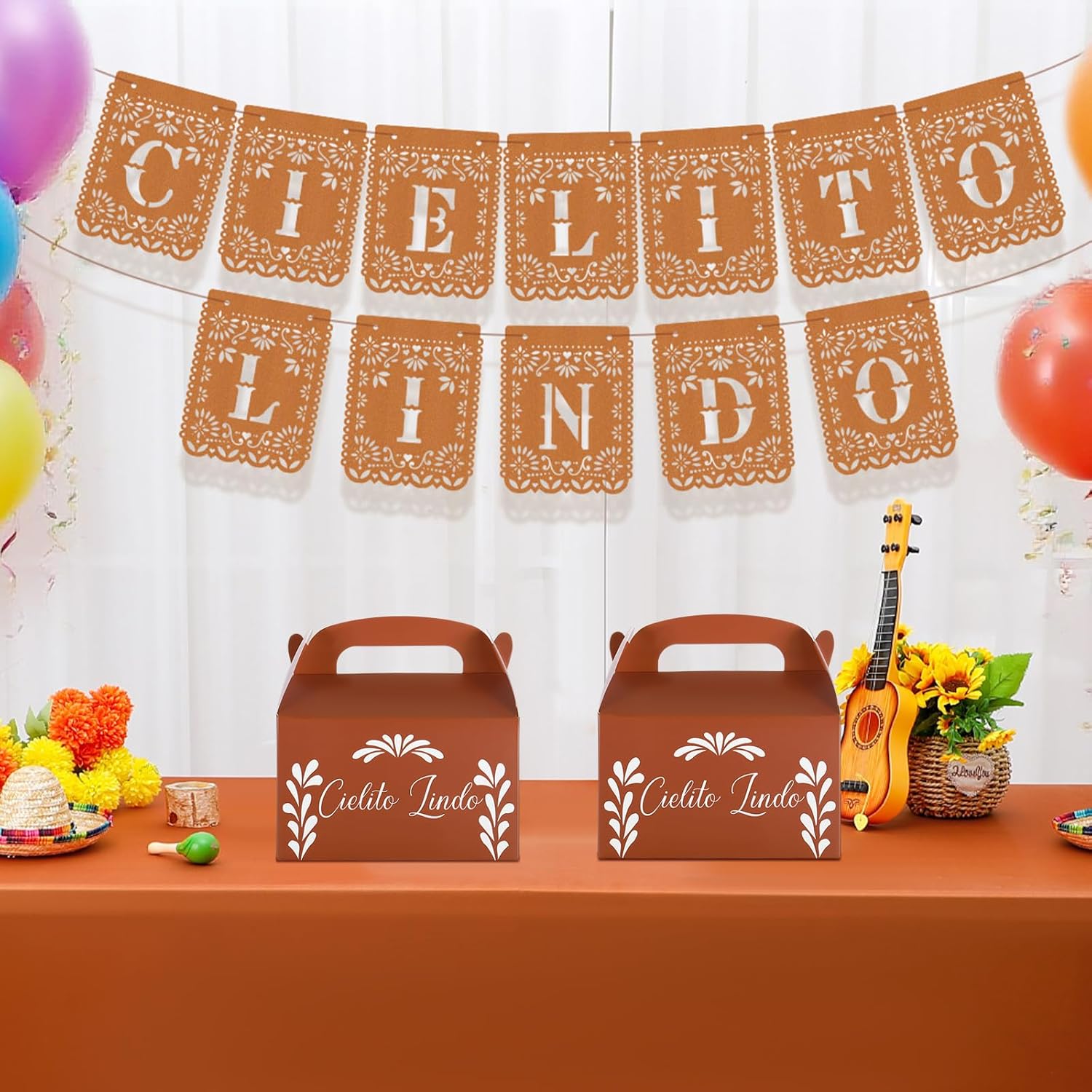 Honoson 24 Pcs Mexican Party Favor Boxes with Traditional Designs