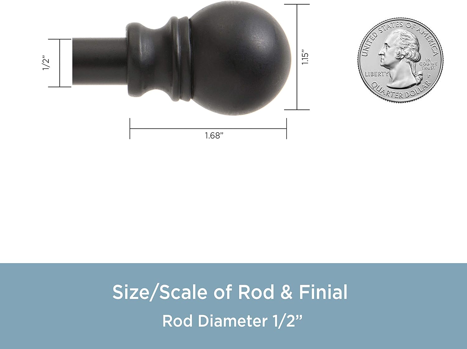 Kenney KN55929 Petite Caf Curtain Rod with Decorative Balls