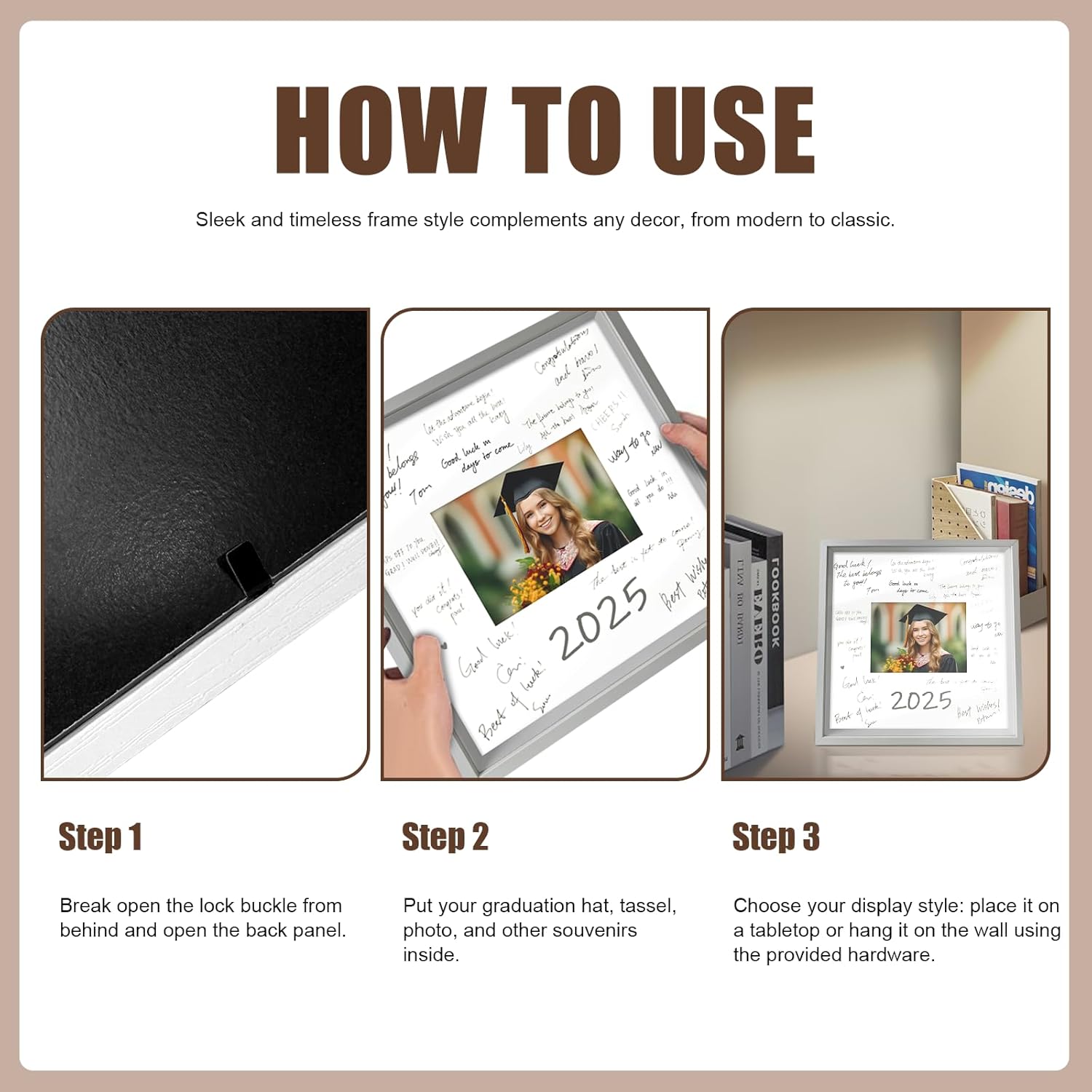Elegant 12x12 Shadow Box Frame for Graduation and Family Memories