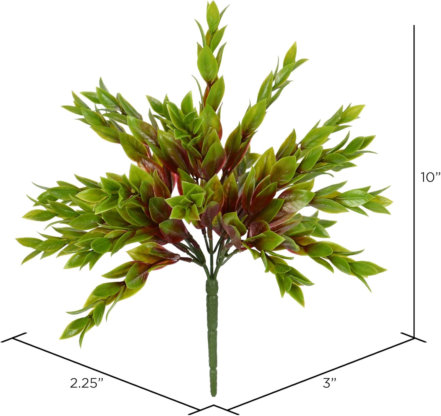 Vickerman Artificial Red Green Mini Leaf Bush 105 Inch