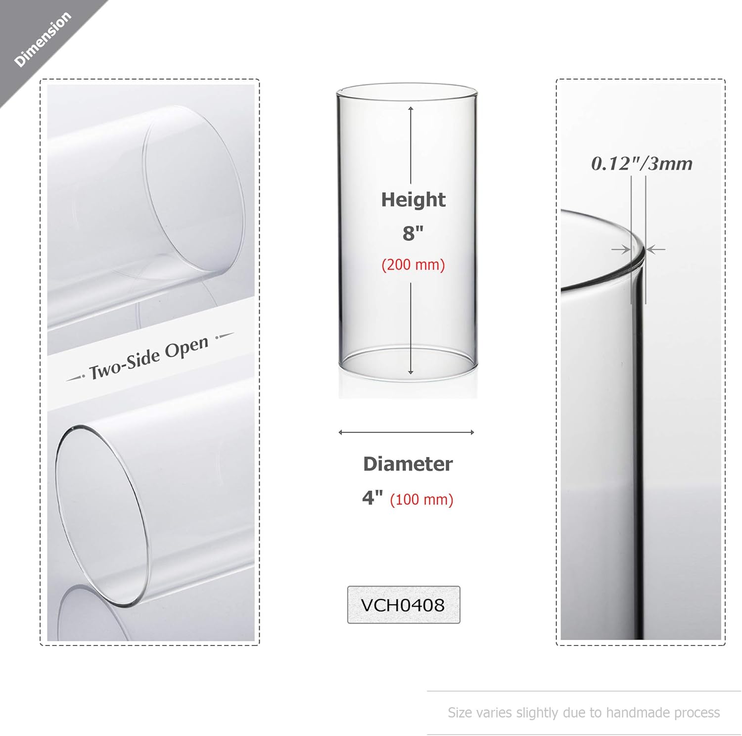 WGVI Hurricane Candle Holder Sleeve 4 Inch Wide 6 Inch Tall
