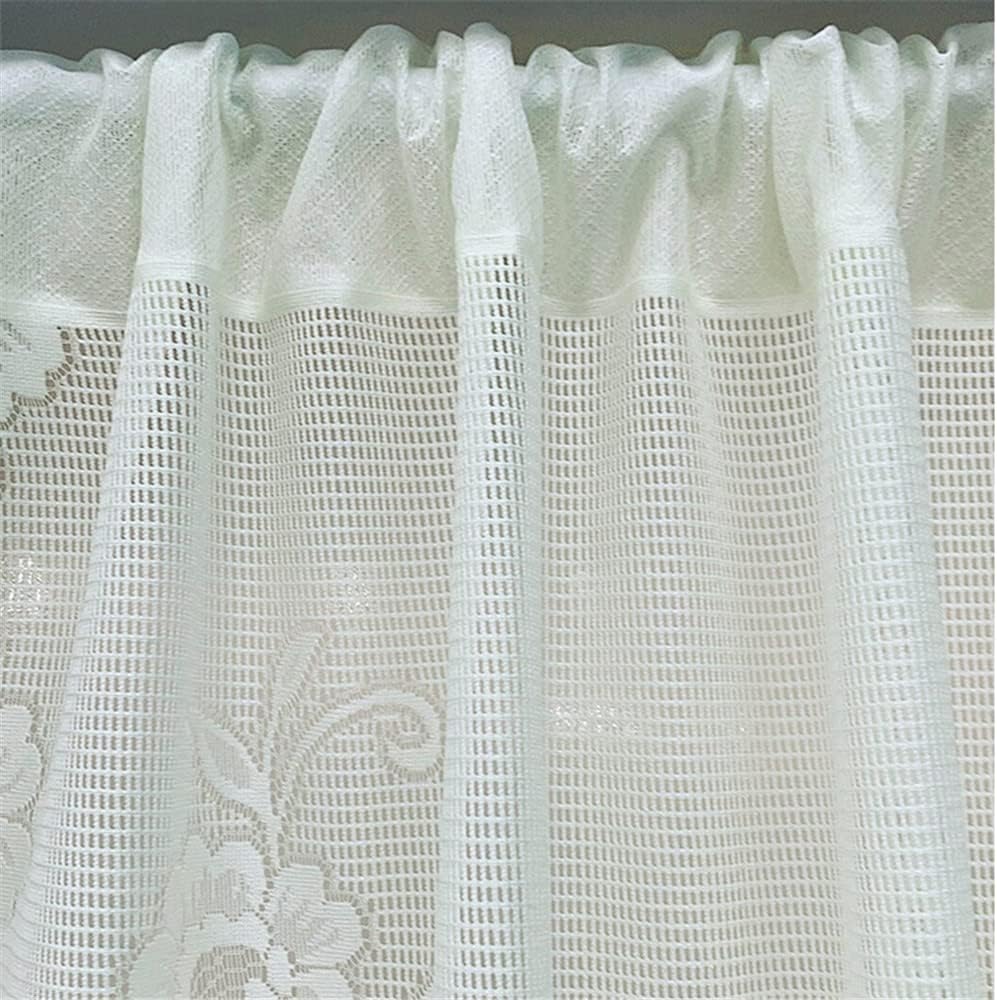 Beige Flower Lace Valance Curtain for Living Room and Kitchen