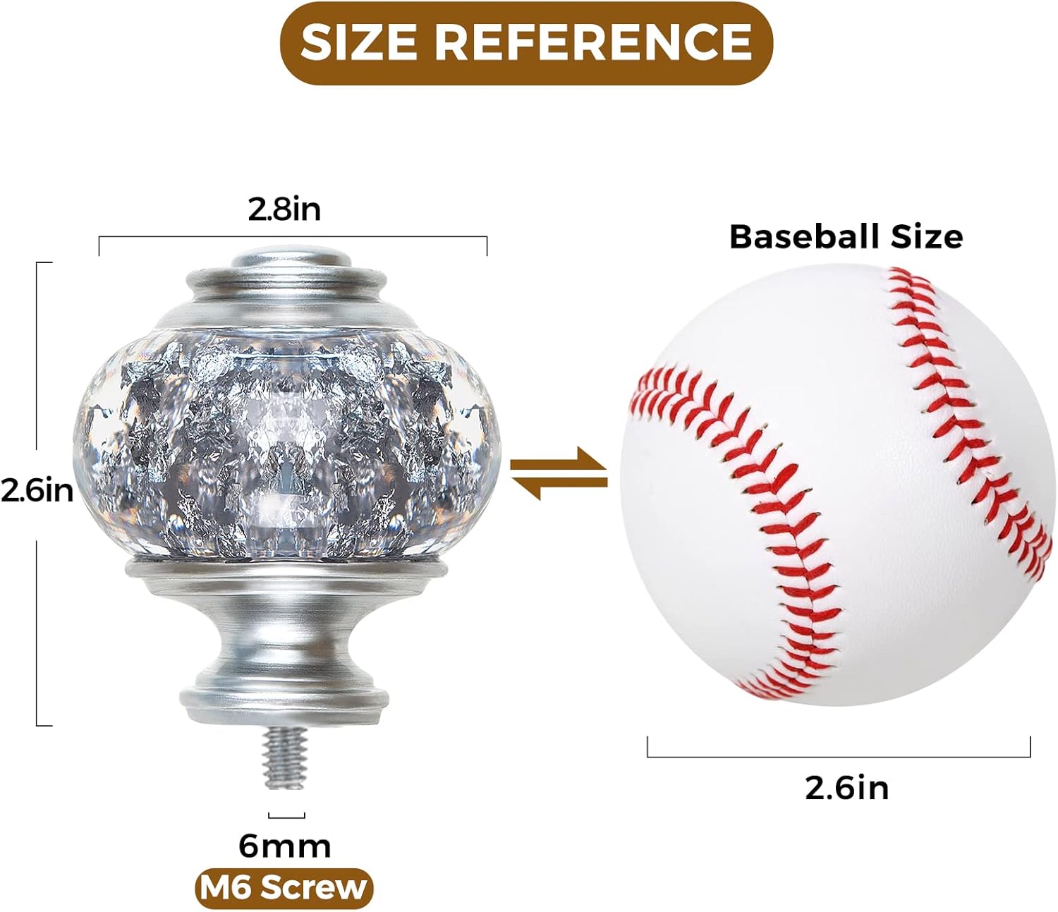 2 Pack Window Finials for 1 or 78 Inch Curtain Rods