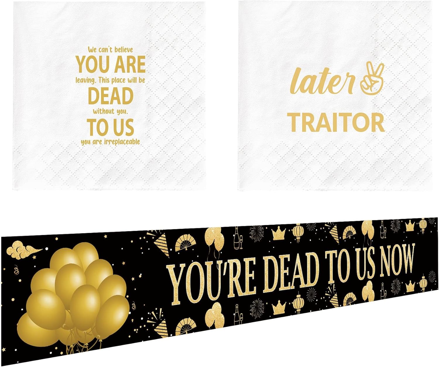 Funny Coworker Leaving Napkins Banner for Going Away Party