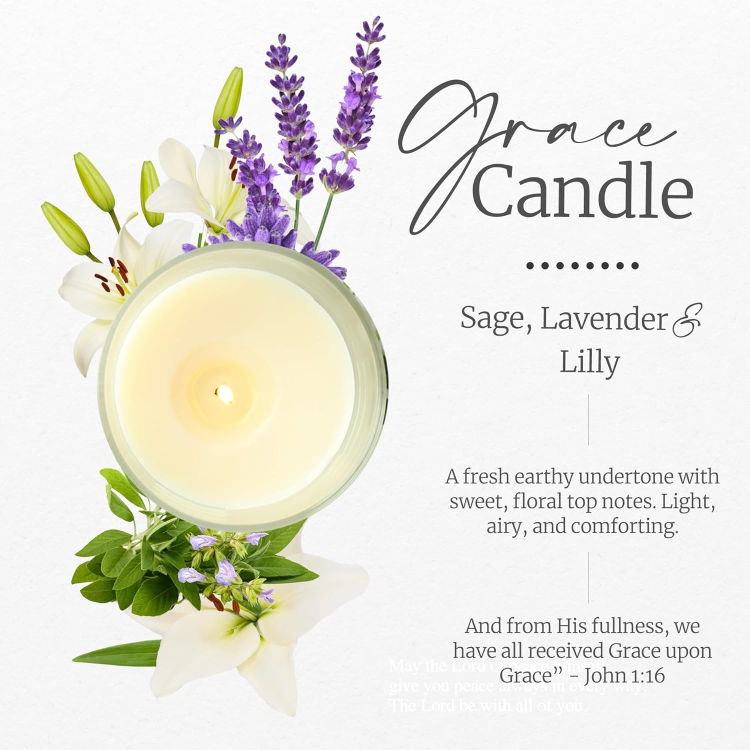 Elly Grace Scented Soy Candle with Bible Verse
