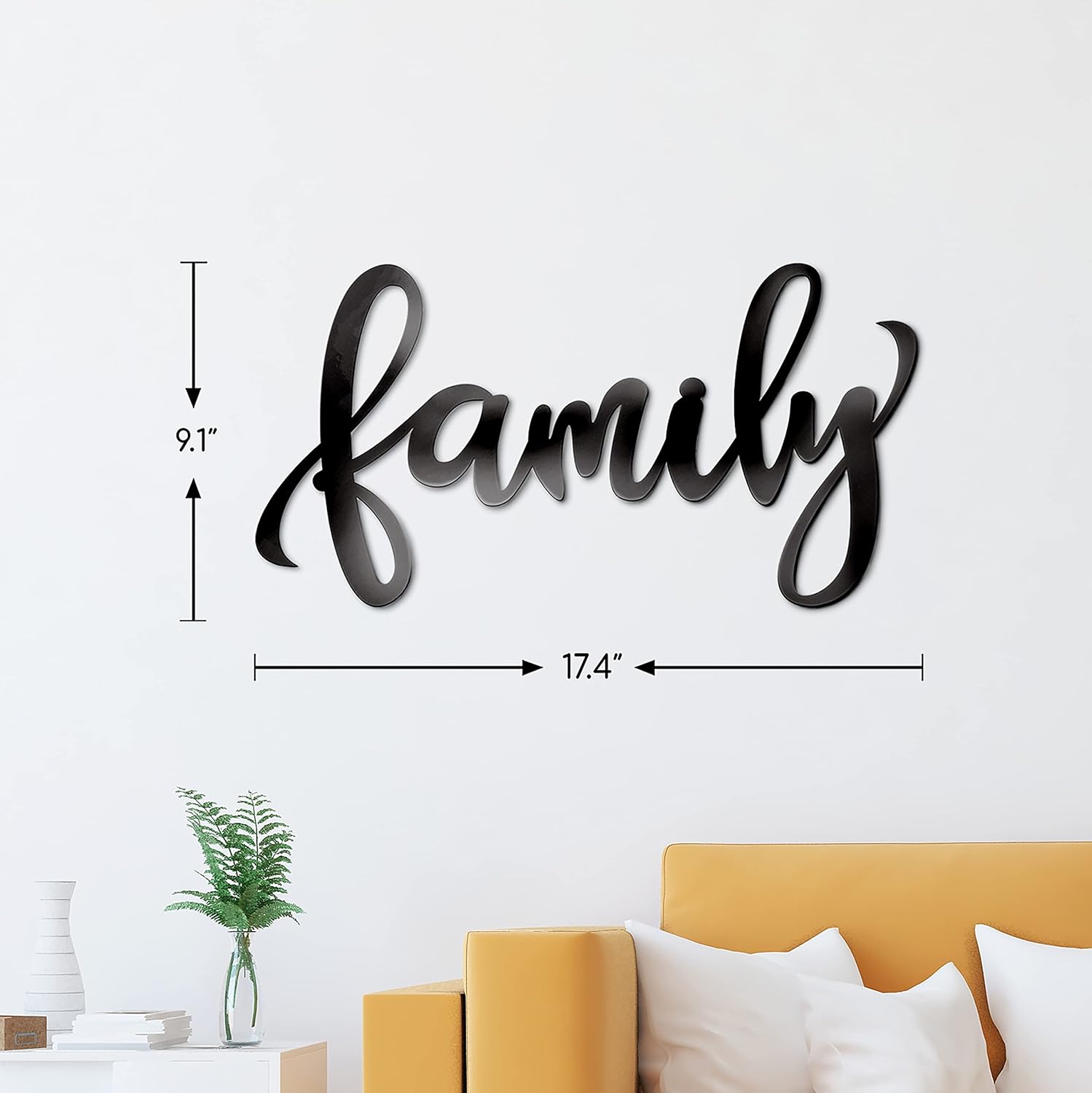 ViveGate Black Family Metal Wall Sign 18x9