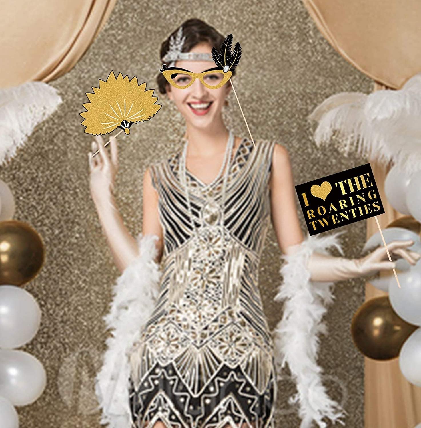 42Pcs 1920s Gatsby Photo Booth Props