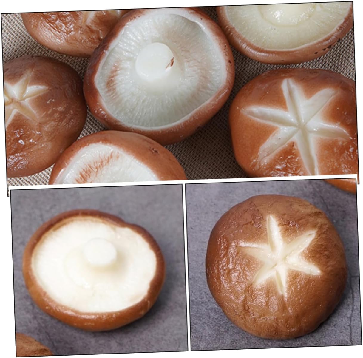 IMIKEYA Realistic Shiitake Mushroom Models 5pcs