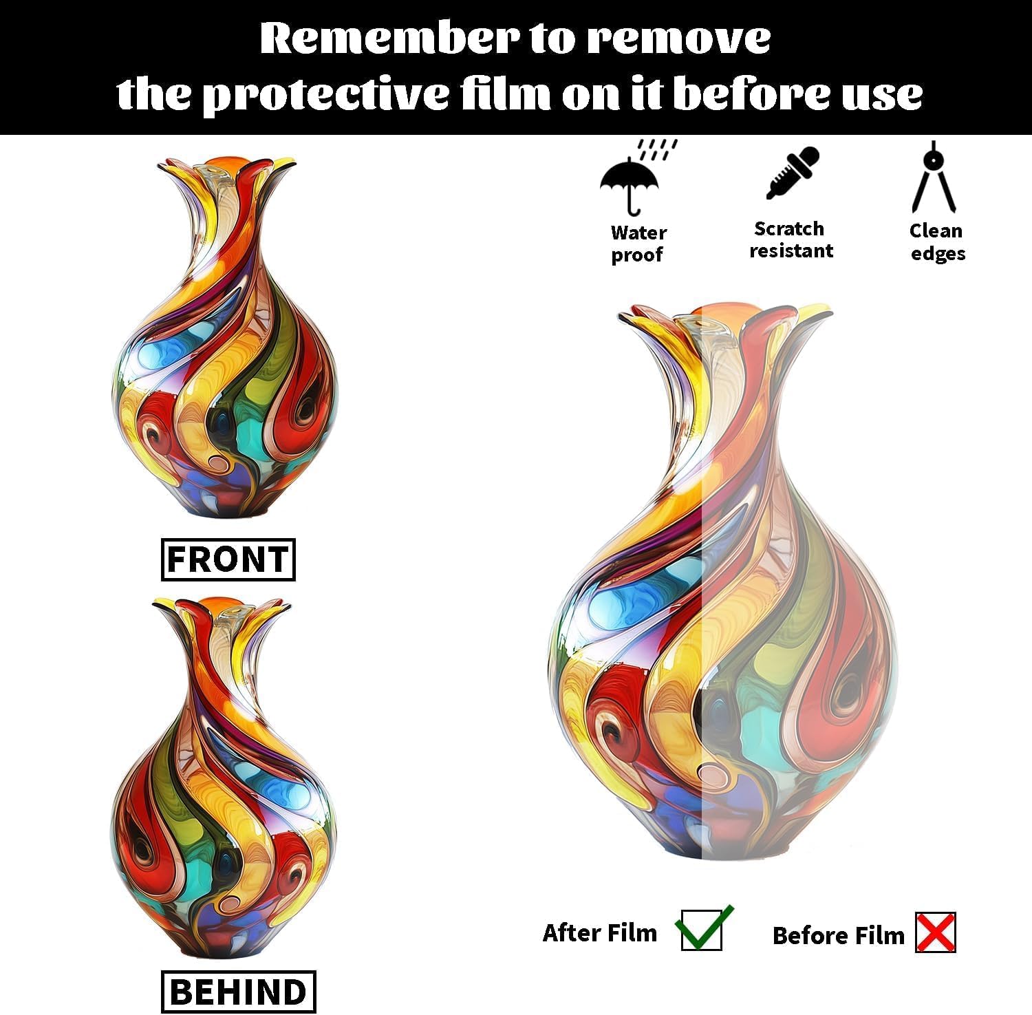 2D Acrylic Boho Vase Sign with Stand