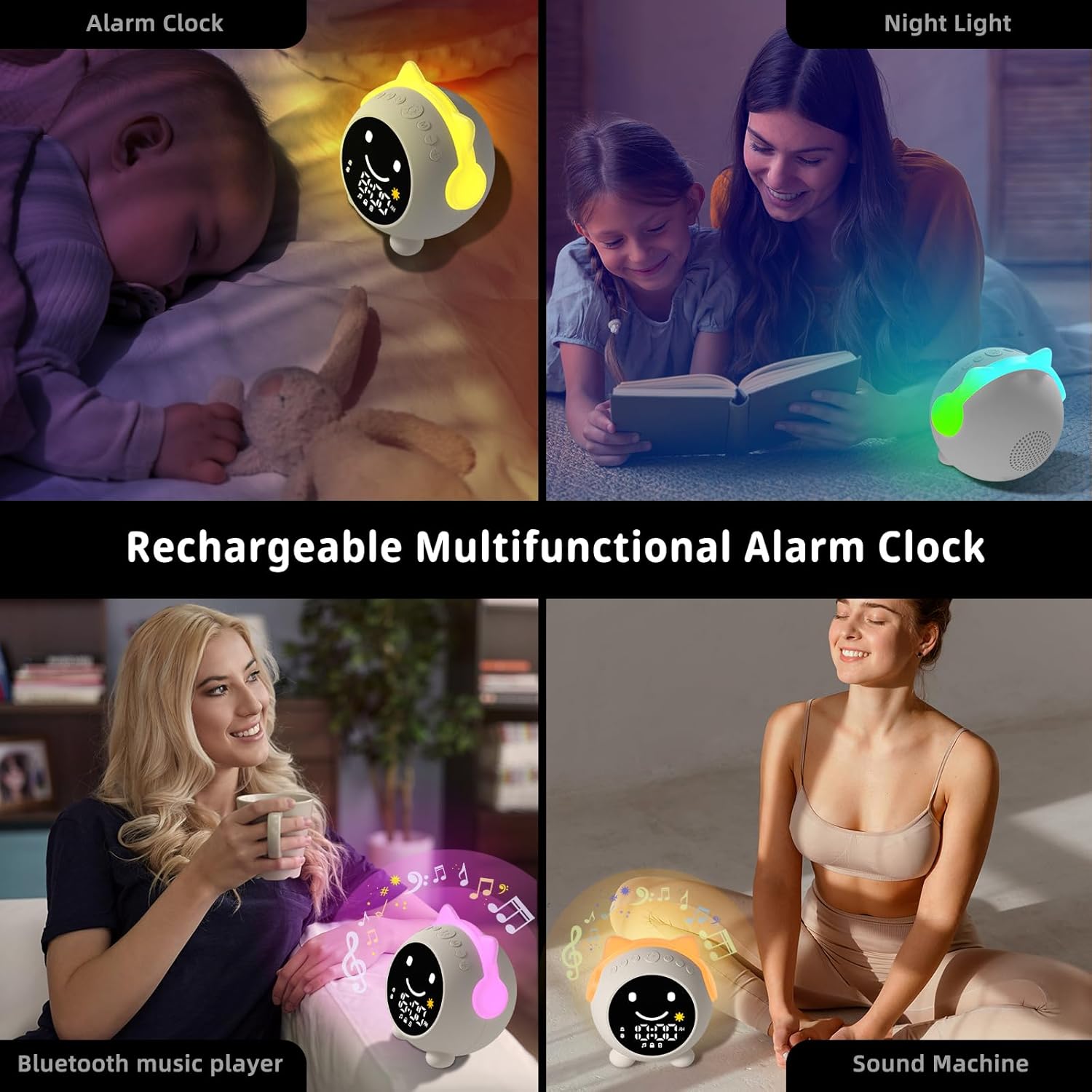 Sleep Training Clock with RGB Night Light and Music Player