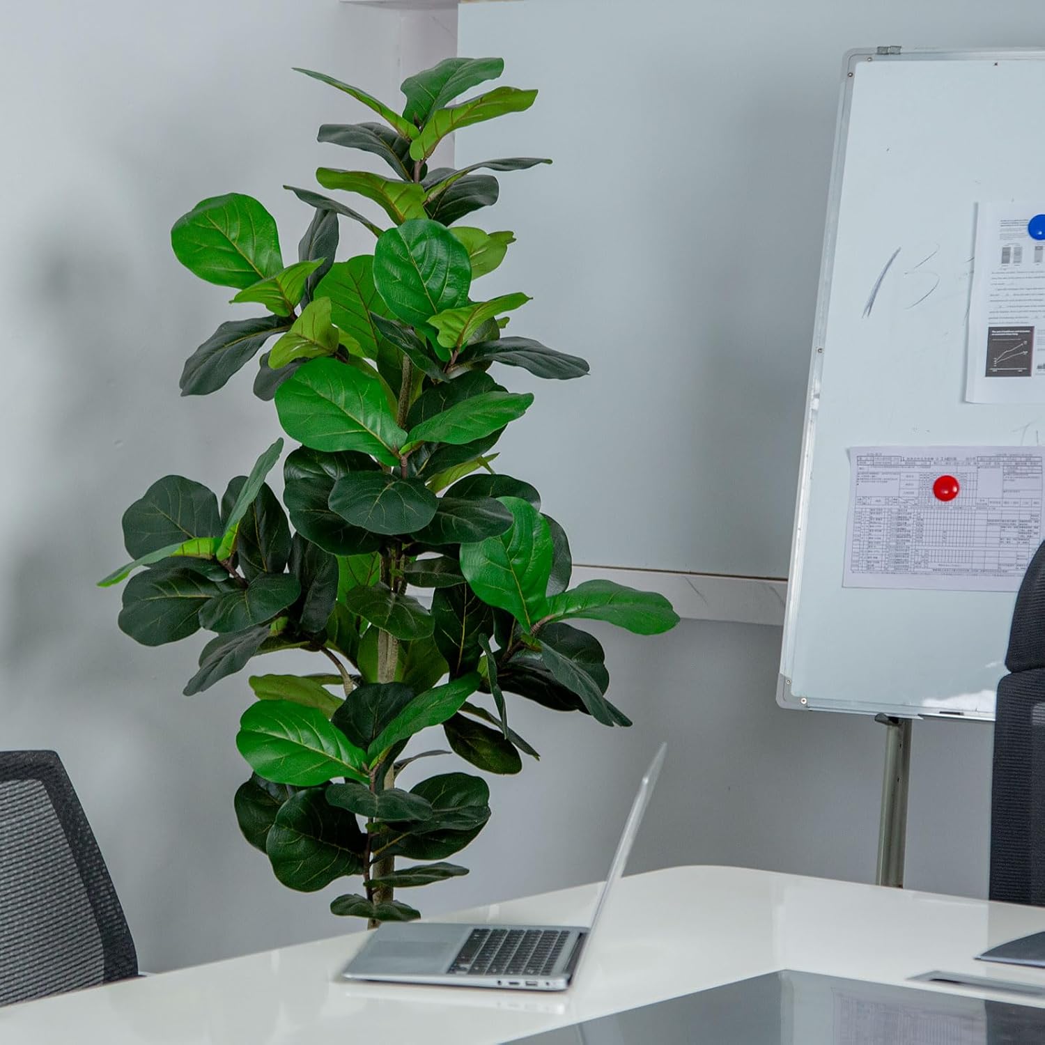 5FT Fiddle Leaf Fig Artificial Tree with White Planter