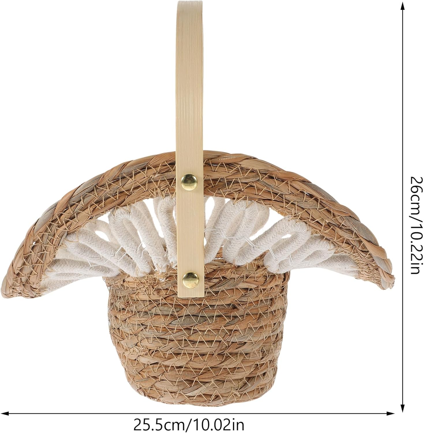 Flower Girl Basket Hand Woven Straw for Home Decor