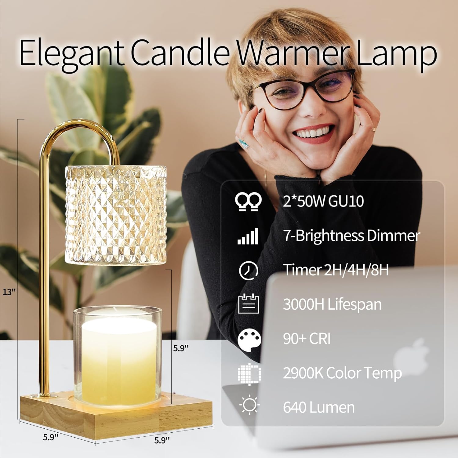 TigQiang Candle Warmer Lamp with Timer and Dimmer
