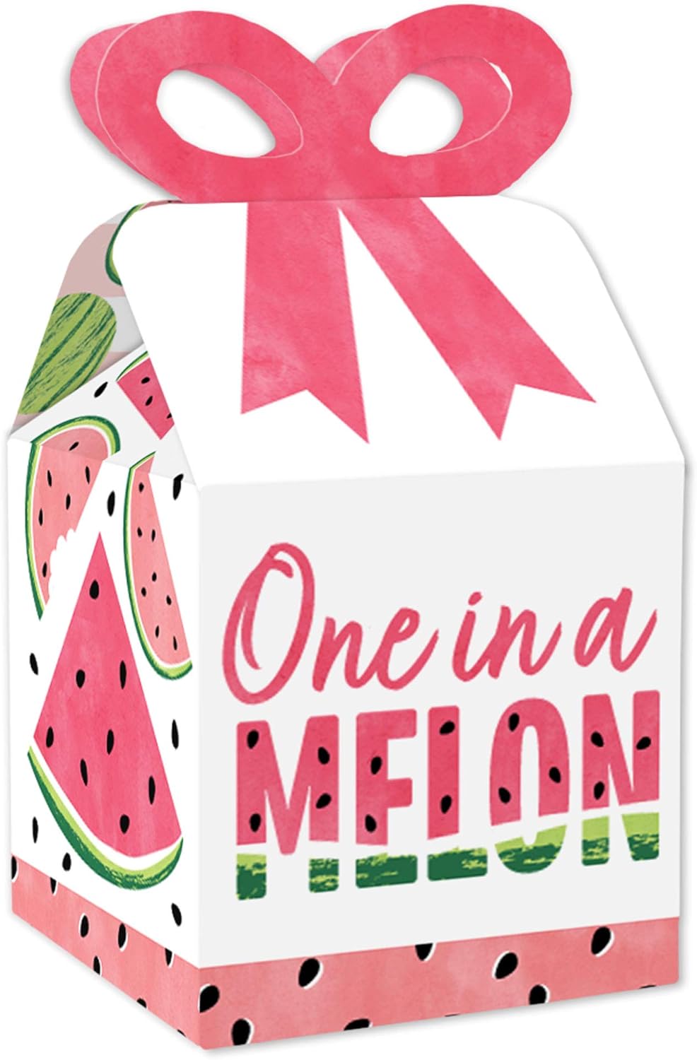 Big Dot of Happiness Sweet Watermelon Bow Boxes Set of 12