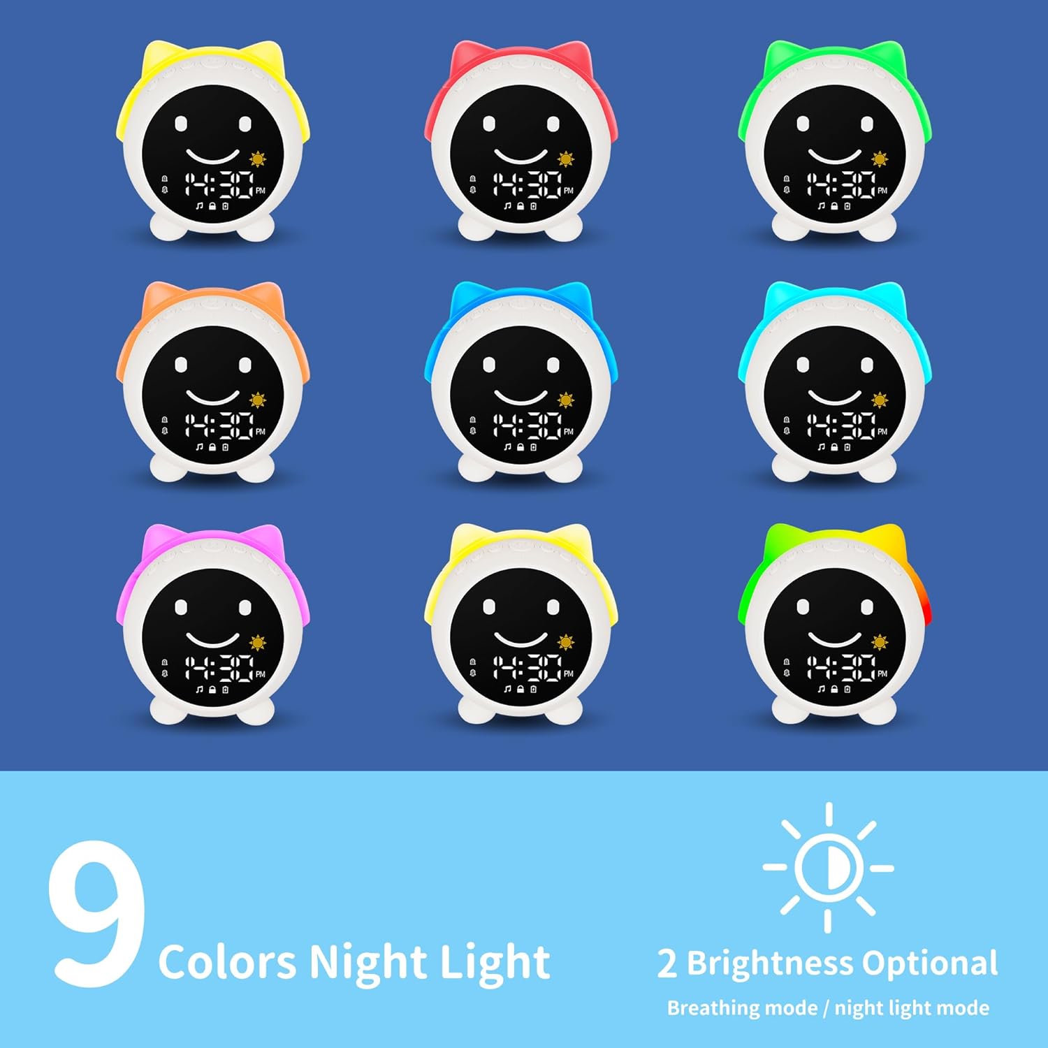 Sleep Training Clock with RGB Night Light and Music Player