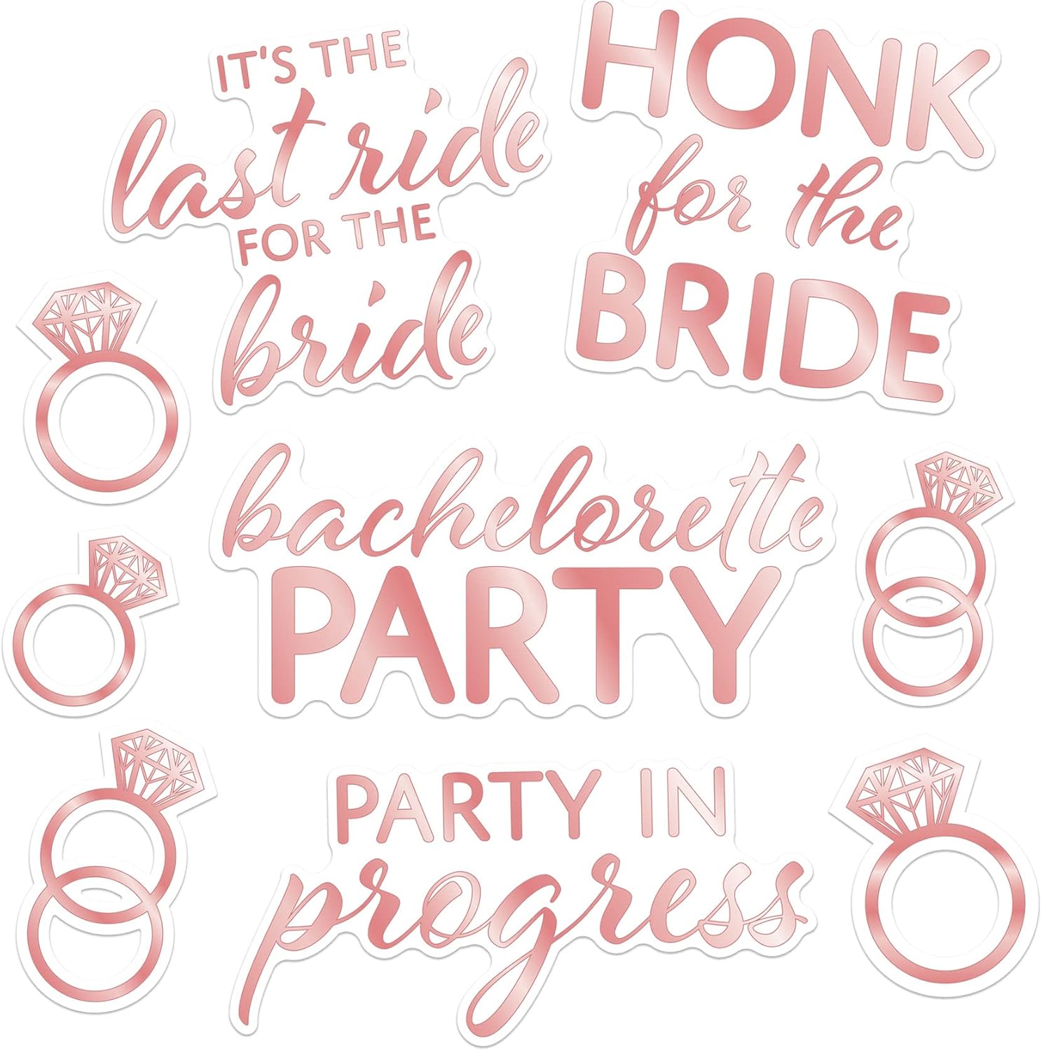 Beistle 9 Piece Bachelorette Car Decorations Vinyl Clings