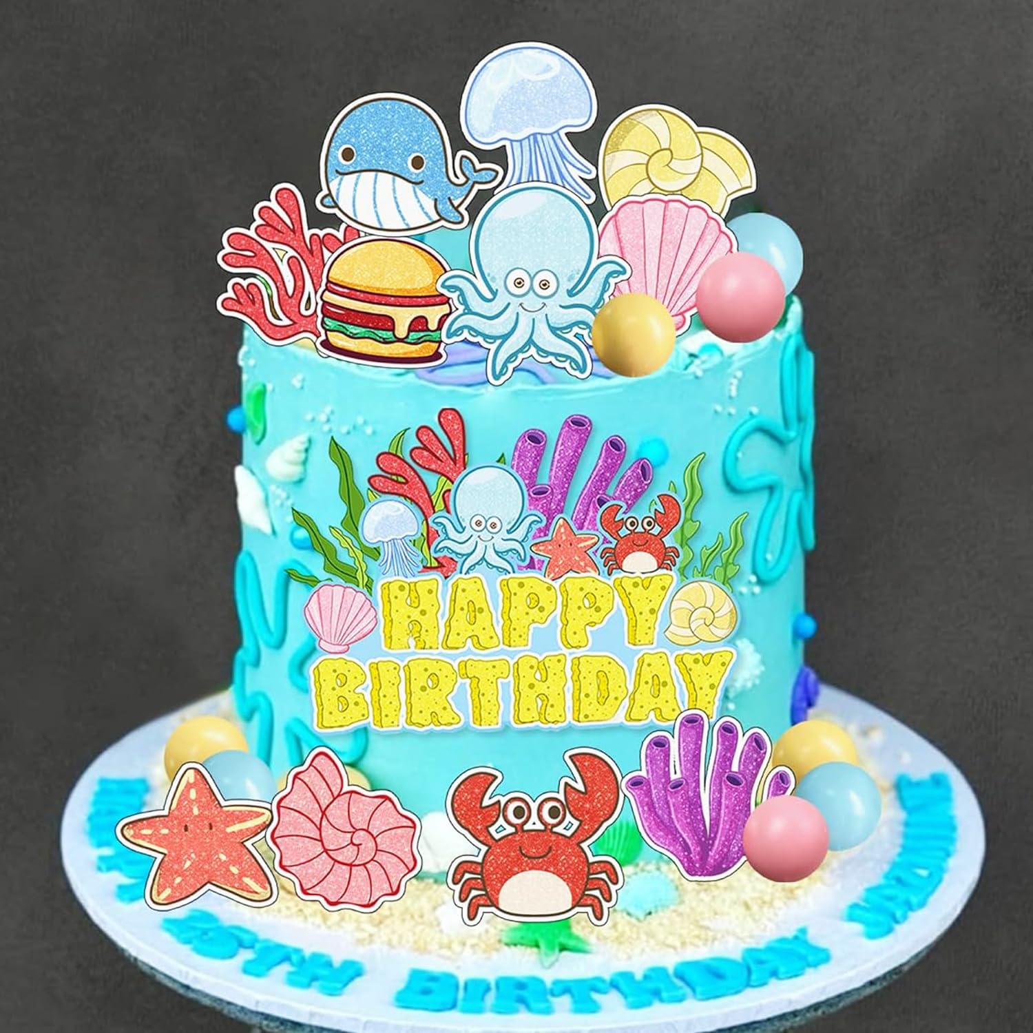 Under The Sea Birthday Cake Decorations Set