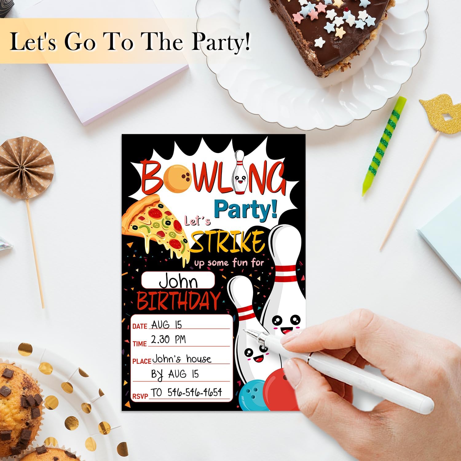 Bowling Birthday Invites Cards For Kids 20 Fun Party Invitations With Envelopes