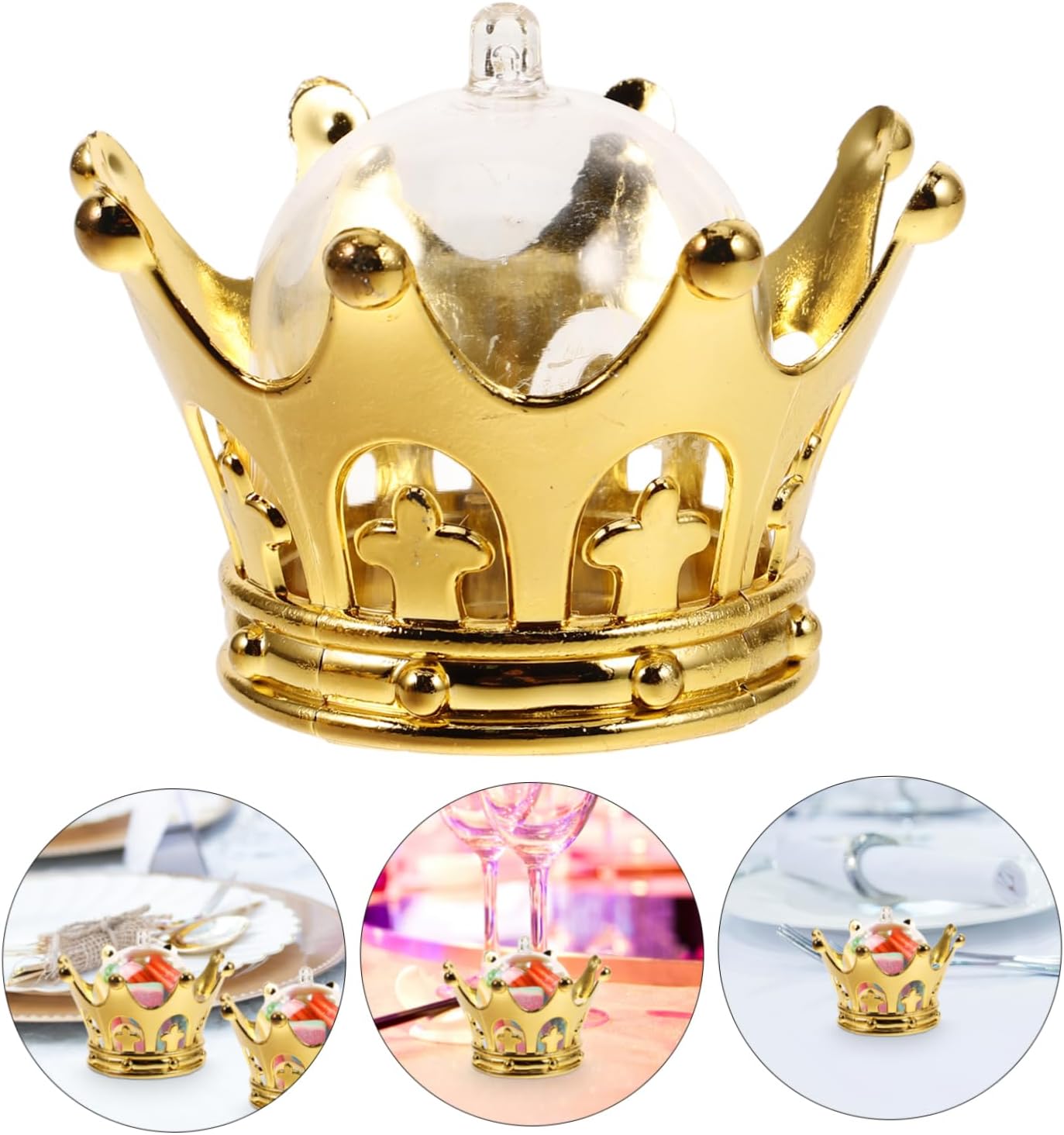12pcs Electroplated Gold Silver Candy Box Princess Party Favor Wedding Favors