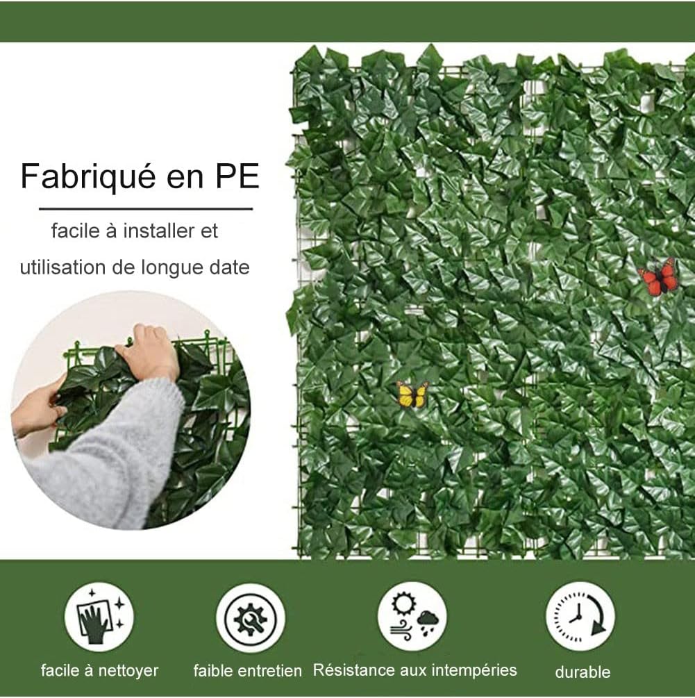 Artificial Ivy Privacy Wall 1x25m Greenery Decor Screen