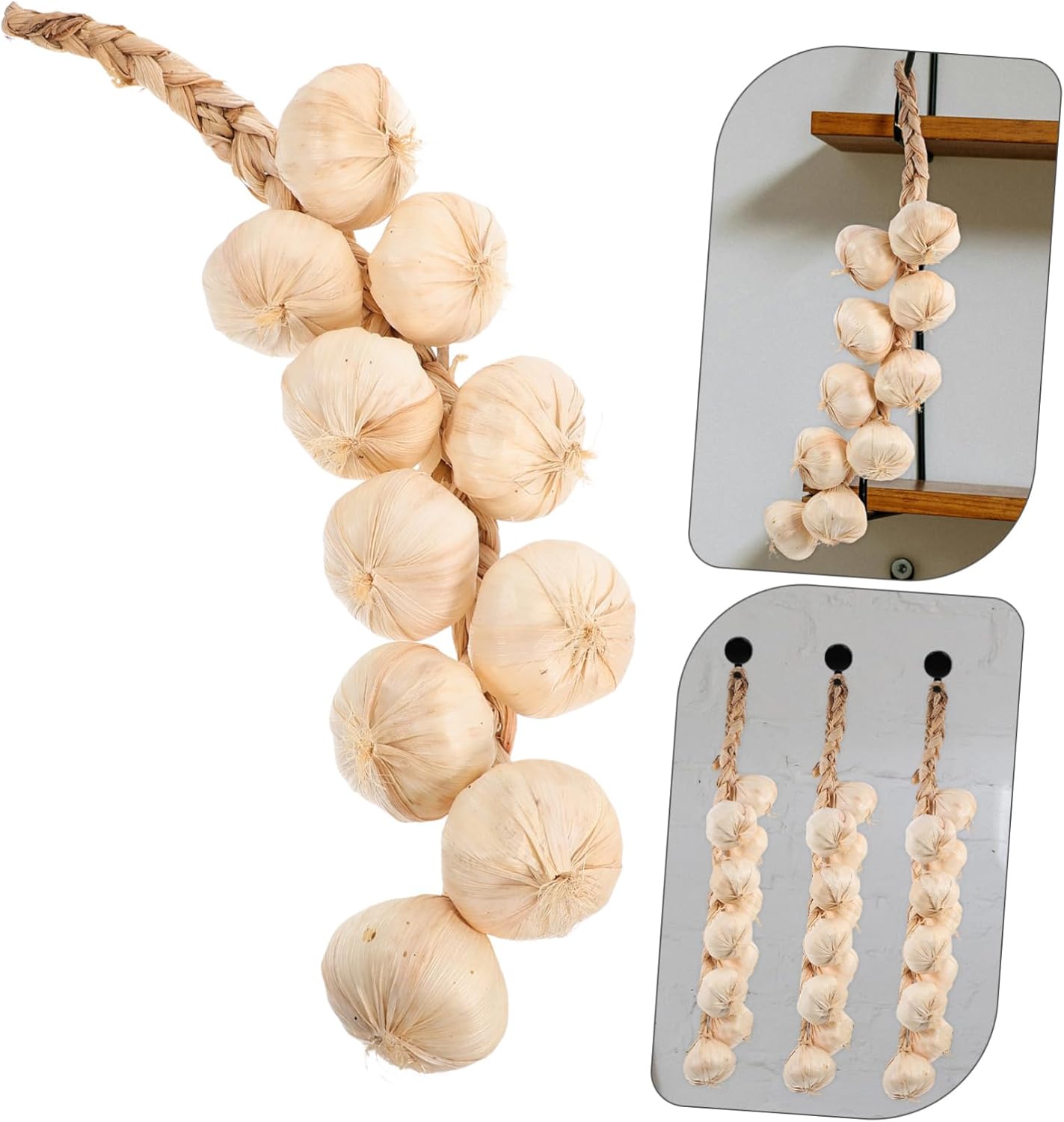 Cabilock 3Pcs Artificial Garlic Strings Kitchen Decor