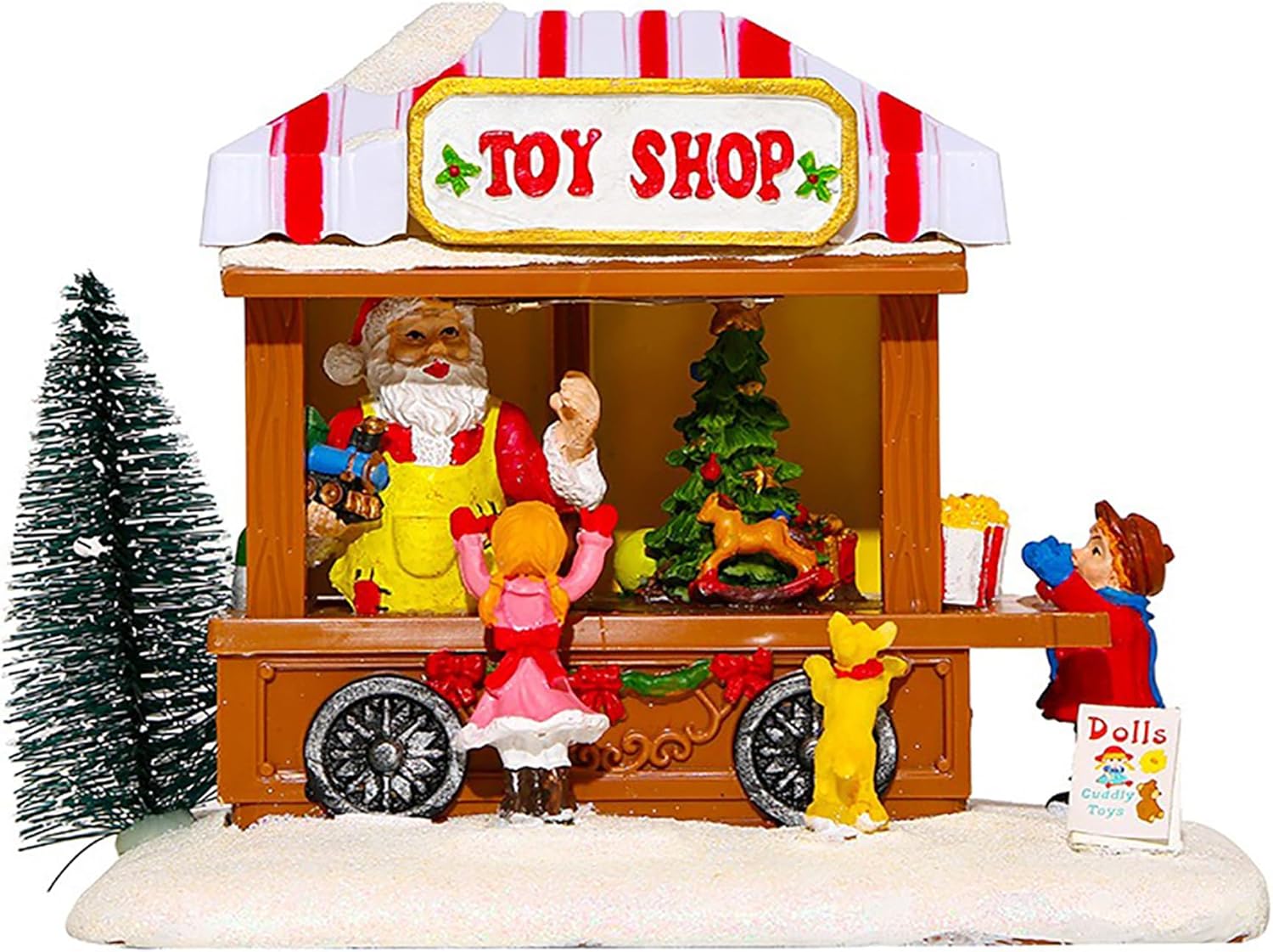 JUMXSRLE Christmas Village Houses LED Lighted Decor