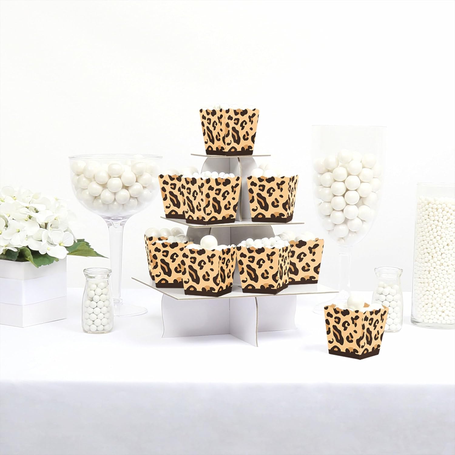 Big Dot of Happiness Leopard Print Party Favor Boxes Set of 12