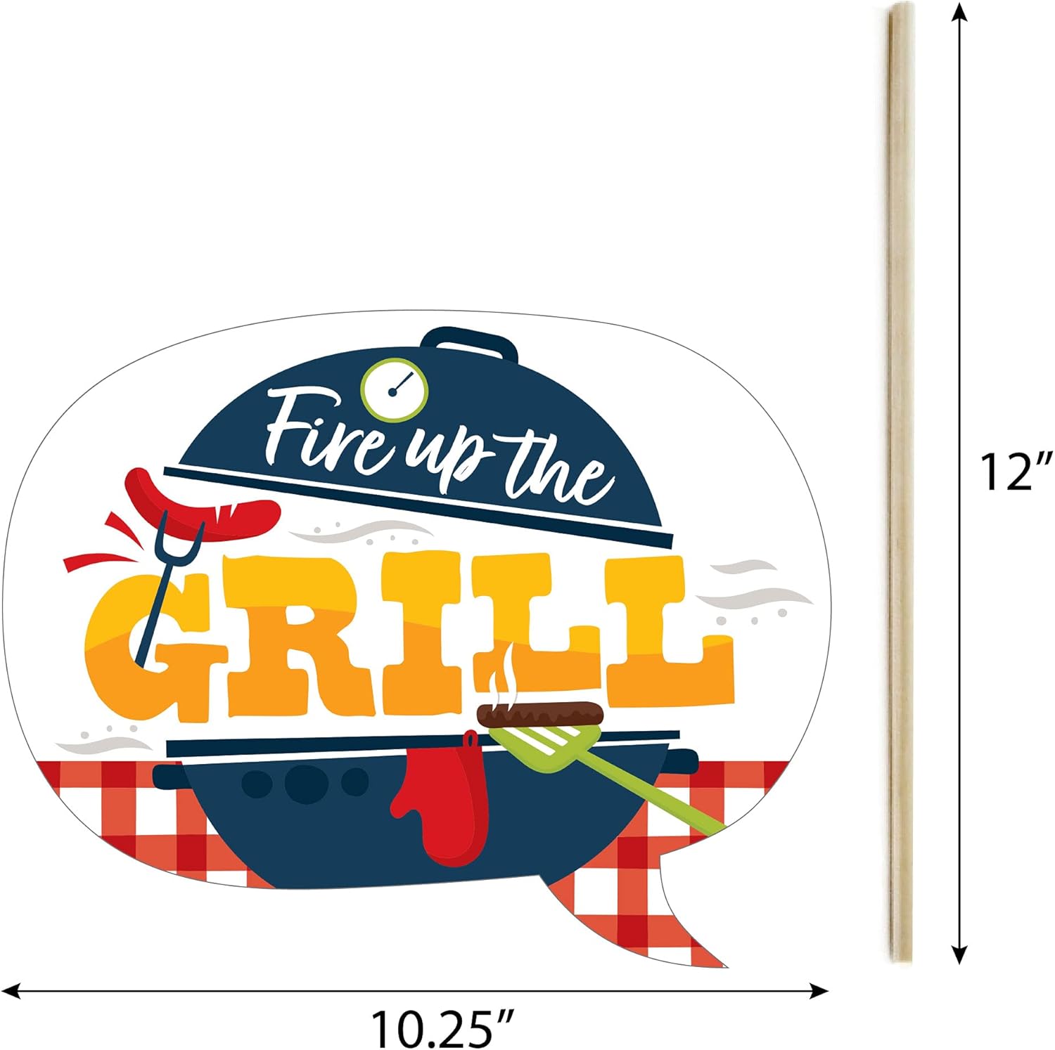 Fire Up the Grill Photo Booth Props Kit - 20 Count