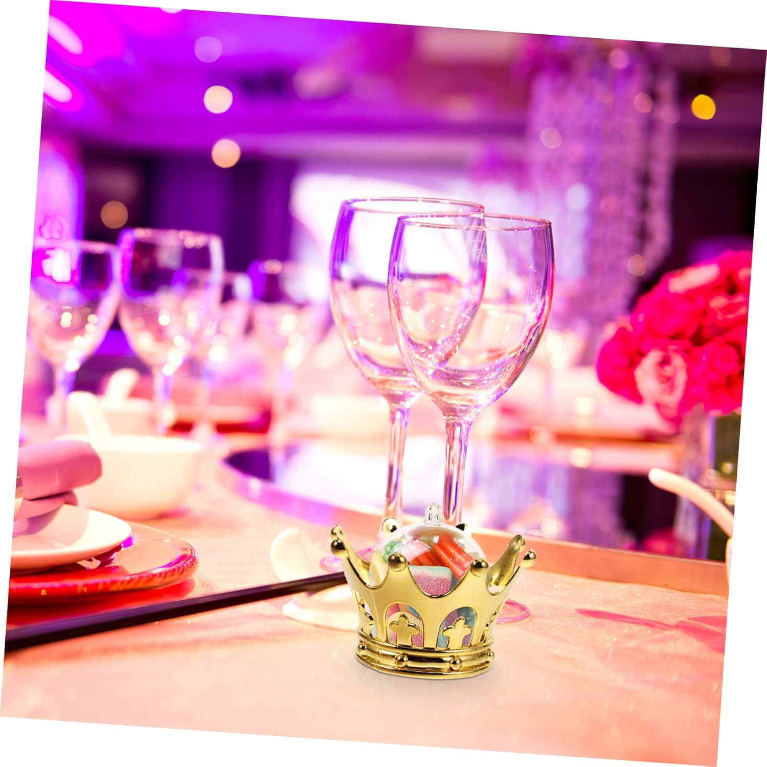 12pcs Party Decorations Candy Boxes Wedding Crown Centerpieces